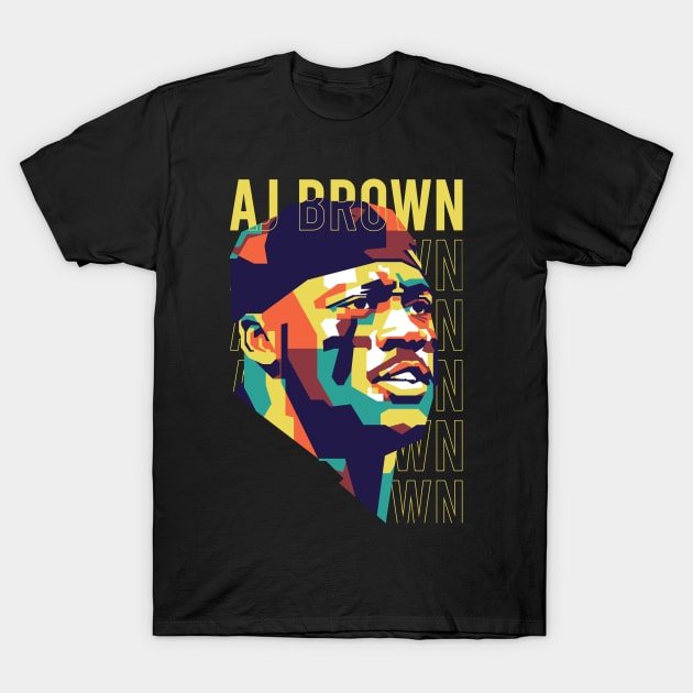 AJ Brown in WPAP Style 1 T-Shirt by pentaShop